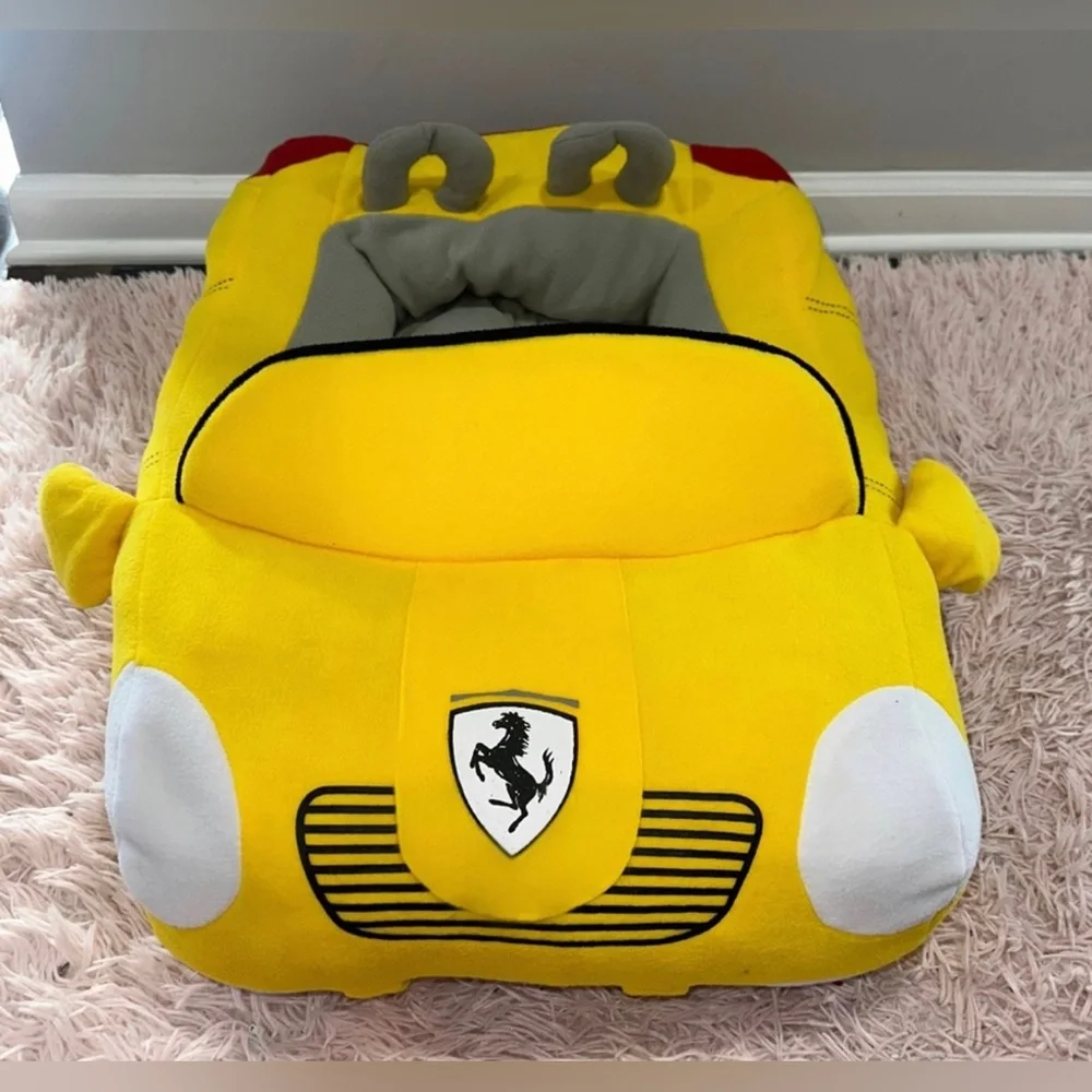 Dog Bed luxury Yellow Convertible thick medium to small dog Car Shaped